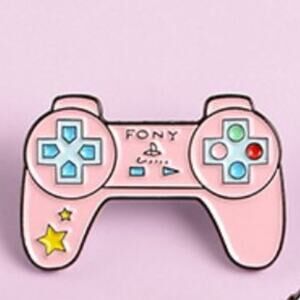Pink - Game Station Controller Pin Brooch